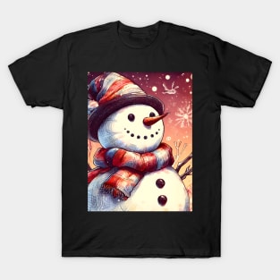 Discover Frosty's Wonderland: Whimsical Christmas Art Featuring Frosty the Snowman for a Joyful Holiday Experience! T-Shirt